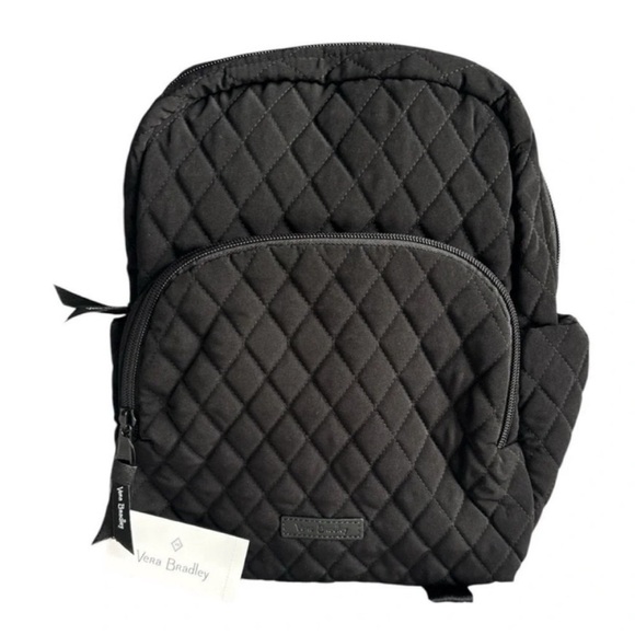 Vera Bradley Essential Compact Backpack in Microfiber Classic Black NWT